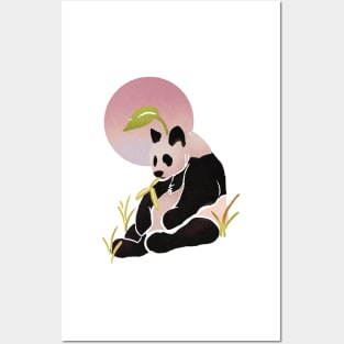 pink panda thoughts Posters and Art